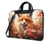 Entemne Sac pour ordinateur portable 13/14/15,6 pouces - Motif renard - Pour homme et femme - Léger et résistant à l'eau - Sac à bandoulière, multicolore, 13 inch