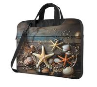Entemne Sac pour ordinateur portable 13" avec planches en bois rustiques marines et étoiles de mer pour homme et femme - Léger et résistant à l'eau, multicolore, 15.6 inch