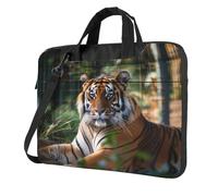 Entemne Sacoche pour ordinateur portable 13/14/15,6" - Motif animal sauvage - Tigre Amur - Pour homme et femme - Légère et résistante à l'eau - Sac à bandoulière, multicolore, 15.6 inch