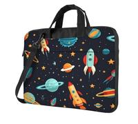 Entemne Sacoche pour ordinateur portable 13/14/15,6" Motif fusée spatiale Pour homme et femme Léger Résistant à l'eau Sac à bandoulière, multicolore, 13 inch