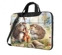 Entemne Sacoche pour ordinateur portable 13/14/15,6" - Motif hérisson de forêt amusante - Pour homme et femme - Légère et résistante à l'eau - Sac à bandoulière, multicolore, 13 inch