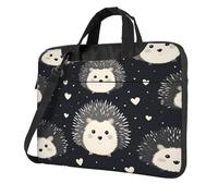 Entemne Sacoche pour ordinateur portable 13/14/15,6" - Motif hérisson mignon - Pour homme et femme - Légère et résistante à l'eau - Sac à bandoulière, multicolore, 13 inch