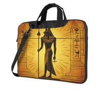 Entemne Sacoche pour ordinateur portable 13/14/15,6" - Motif peintures murales de l'Égypte ancienne Anubis - Pour homme et femme - Légère et résistante à l'eau - Sac à bandoulière, multicolore, 13