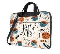 Entemne Sacoche pour ordinateur portable 13/14/15,6" Motif Qute But First Coffee - Housse pour ordinateur portable - Légère et résistante à l'eau - Sac à bandoulière pour tablette d'ordinateur