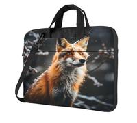 Entemne Sacoche pour ordinateur portable 13/14/15,6" - Motif renard d'hiver - Pour homme et femme - Légère et résistante à l'eau - Sac à bandoulière, multicolore, 14 inch