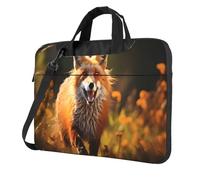 Entemne Sacoche pour ordinateur portable 13/14/15,6 pouces - Motif renard sauvage - Légère et résistante à l'eau - Sac à bandoulière pour tablette d'ordinateur, multicolore, 15.6 inch