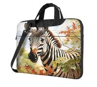Entemne Sacoche pour ordinateur portable 13/14/15,6 pouces - Motif zèbre sauvage - Pour homme et femme - Légère et résistante à l'eau - Sac à bandoulière, multicolore, 14 inch
