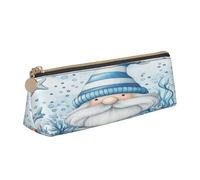 Entemne Trousse à crayons en cuir imperméable pour filles, garçons, enfants, papeterie, petit sac pour fournitures scolaires et bureau, Nain de mer mignon de l'océan, 21 x 6 x 6 cm, Organiseur de sac
