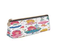 Entemne Trousse à crayons en cuir imperméable pour filles, garçons, enfants, papeterie, petit sac pour fournitures scolaires et bureau, Joli château à motif princesse, 21 x 6 x 6 cm, Organiseur de sac