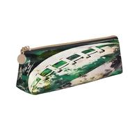 Entemne Trousse à crayons en cuir imperméable pour filles, garçons, enfants, papeterie, petit sac pour fournitures scolaires et bureau, Ballon de football américain vert, 21 x 6 x 6 cm, Organiseur de