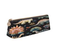 Entemne Trousse à crayons en cuir imperméable pour filles, garçons, enfants, papeterie, petit sac pour fournitures scolaires et bureau, Ancien dinosaure animal, 21 x 6 x 6 cm, Organiseur de sac