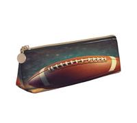 Entemne Trousse à crayons en cuir imperméable pour filles, garçons, enfants, papeterie, petit sac pour fournitures scolaires et bureau, Ballon de football américain vintage, 21 x 6 x 6 cm, Organiseur