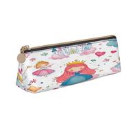 Entemne Trousse à crayons en cuir imperméable pour filles, garçons, enfants, papeterie, petit sac pour fournitures scolaires et bureau, Motif château de princesse dessin animé, 21 x 6 x 6 cm
