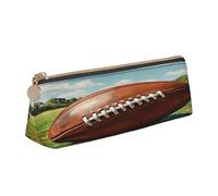 Entemne Trousse à crayons en cuir imperméable pour filles, garçons, enfants, papeterie, petit sac pour fournitures scolaires et bureau, Ballon de football américain Spring Meadow, 21 x 6 x 6 cm
