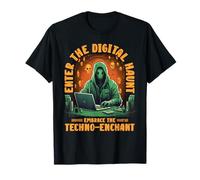 Enter The Digital Haunt Embrace The Techno-Enchant Halloween T-Shirt