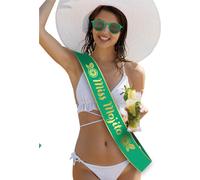 Enterrement de vie de garçon Bière Écharpe Mister Beer Célébration Accessoire Fête Fun, Couleur : Vert