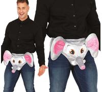 Enterrement de vie de garçon Culotte éléphant Humour Fun Costume Célébration Plaisanterie Article Fête Accessoire Idée Cadeau Vêtements Créatifs Adulte, Couleur : Gris