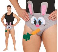 Enterrement de vie de garçon Lapin Culotte amusante Fête Fun Accessoire Cadeau Créatif Humour Mignon Carrot Bunny, Couleur : Gris
