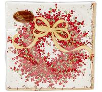 Entertaining with Caspari 8070D Lot de 20 Serviettes de Table carrées Motif Couronne Rouge poivré 40 cm