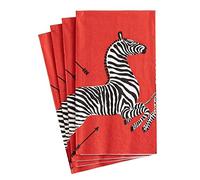 Entertaining with Caspari Guest Towels, Zebras Red, Pack of 15