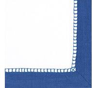 Entertaining with Caspari Lot de 40 serviettes cocktail en lin Bleu marine