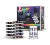 Strip LED intégré dimmable autocollant Dynamic Rainbow RGB Paulmann 4W blanc mat L.1,5m x H.0,2x P.0,2cm