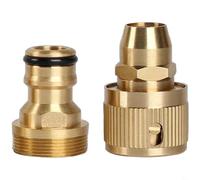 Entgoinggo Adaptateur de robinet d'évier en laiton, avec connexion rapide, pour tuyau d'eau et tuyau de machine à laver, raccord à double filetage, pour robinets de cuisine et de salle de bain, cuivre