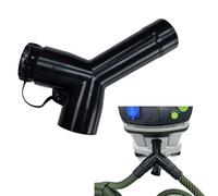 Entgoinggo Adaptateur en Y antistatique avec bouchon d'étanchéité, pour Festool et pour extracteur de poussière flexible Double connecteur répartiteur de tuyau, pour systèmes d'aspiration efficaces