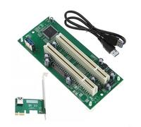 Entgoinggo Adaptateur PCIE vers Pci - Double fente - Pont d'extension pour convertisseur de périphérique hérité - Interface de contrôle industrielle et extension de capture audio avec pilote de