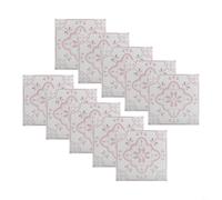 Entgoinggo Autocollants muraux imperméables en PVC pour carrelage vintage - Motif rose - Pour salle de bain et cuisine - Décoration pour surfaces lisses - Bricolage - Rénovation d'intérieur - Taille M