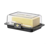 Entgoinggo Bac à beurre avec couvercle hermétique et cuillère à mesurer intégrée pour comptoir de cuisine ou réfrigérateur Design facile à nettoyer Noir