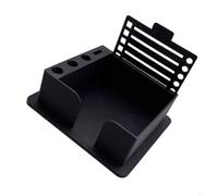 Entgoinggo Boîte à notes adhésives en plastique : organiseur de bureau peu encombrant, pour listes de tâches, mémos et papeterie, pour bureau, maison, enseignants et étudiants (noir)