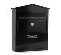 Entgoinggo Boîte aux lettres murale sécurisée avec serrure à clé pour une utilisation en extérieur Construction en acier robuste avec grande capacité et fenêtre transparente pour la maison et le