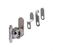 Entgoinggo Bouton d'armoire en alliage de zinc sans vec 4 plaques de montage, pour boîte aux lettres, tiroir, loquet rotatif, sans clés, argenté (25 mm)