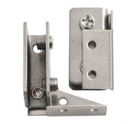 Entgoinggo Charnière de porte en verre et acier inoxydable pour vitrine et vitrine Montage latéral avec vis réglables pour une installation sécurisée du panneau (argenté)