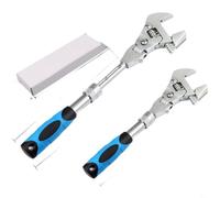 Entgoinggo liquet réglable 5 en 1 de 25,4 cm, tête rotative à 180°, arbre extensible, ouverture de mâchoire de 45 mm, alliage de chrome pour plomberie, chauffage, ventilation et (B)