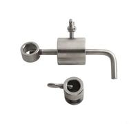 Entgoinggo Compteur d'équilibre et bague en acier inoxydable avec barre en forme de L et limiteur pour barbecue