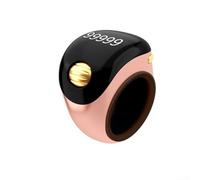 Entgoinggo Compteur intelligent de perles pour bague avec affichage LED pour prière, méditation et tricot, compteur numérique pour chapelet et suivi des rangées, matériau ABS (or rose)
