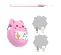 Entgoinggo Coque de protection en silicone pour Tamagotchi Connection avec protection d'écran intégrée et cordon amovible, coque antichoc pour jeu de machine virtuelle vintage (rose)