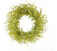 Entgoinggo Couronne artificielle fraîche jaune vert pour décoration d'automne, pour porte de jardin extérieur, fleur réaliste en mousse, pour bague, accessoire de décoration saisonnière légère