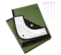 Entgoinggo Couverture de survie légère et résistante aux intempéries avec couches réfléchissantes et imperméables en Mylar pour le camping (vert)