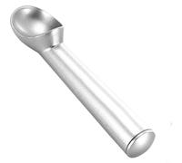 Entgoinggo Cuillère à glace en alliage d'aluminium avec tête ronde profonde pour faire fondre sans effort les fruits pour pastèque et desserts DIY Cuillère ergonomique antiadhésive (argent)