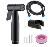 Entgoinggo Ensemble pulvérisateur de bidet noir mat, avec tuyau en acier inoxydable et support mural, pommeau de douche à main, pour le lavage personnel des animaux domestiques et le nettoyage du sol