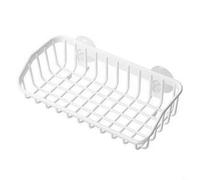 Entgoinggo Étagère pour évier - Double ventouse - Multifonctionnel - Égouttoir à éponge - Support mural pour salle de bain - Blanc