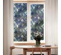 Entgoinggo Film électrostatique effet givré mosaïque pour verre de confidentialité non adhésif en PVC pour la maison, le bureau, la salle de bain, décoration sans colle (58 x 90 cm)