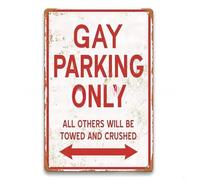 Entgoinggo Grande plaque murale en métal avec inscription « Parking Only » - Décoration de jardin humoristique - Pour intérieur et extérieur - Grande taille : 30 x 40 cm