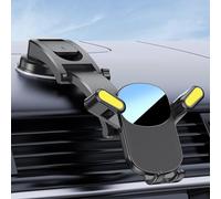 Entgoinggo Gravity Support de téléphone de voiture pour grille d'aération rotatif à 360 ° avec support en silicone antidérapant pour tableau de bord pour iPhone Samsung (ventouse rayée)