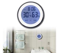 Entgoinggo Horloge murale numérique, avec moniteur de température et d'humidité rétroéclairé, pour chambre à coucher, salon, plastique ABS, décoration d'intérieur, couleur verte