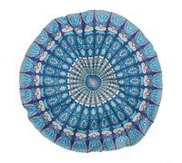 Entgoinggo Housse de coussin ronde 43 cm Mandala Life ART bohème housse de coussin ronde pour yoga, salon, chambre à coucher, coin salon (#3)