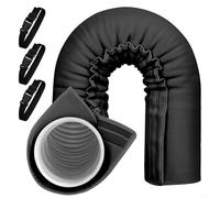 Entgoinggo Housse d'isolation pour conduit de climatisation, manchon de rétention de chaleur avec sangles élastiques, kit de conduit isolé triple couche pour tuyau d'échappement de climatiseur noir